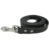 Brekz Laisse de marche pour chien en cuir noir