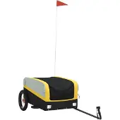 vidaXL Remorque vélo noir et jaune 30 kg de fer
