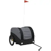 vidaXL Remorque pour vélo Noir 45 kg Fer