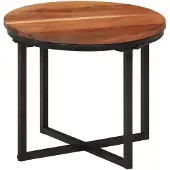 vidaXL Table basse 35x35x30 cm bois massif acacia et fer