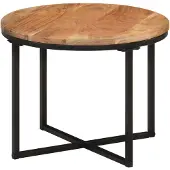 vidaXL Table basse 45x45x35 cm bois massif acacia et fer