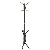 vidaXL Porte-manteau noir 176 cm fer enduit de poudre