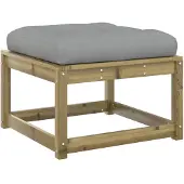 vidaXL Tabouret de jardin avec coussin Bois de pin imprégné