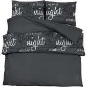 vidaXL Ensemble de literie noir 155x220 cm coton