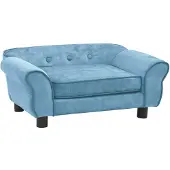 vidaXL Canapé pour chien turquoise 72x45x30 cm peluche