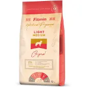 Fitmin dog medium light - viande de volaille pour chiens adultes de races moyennes peu actif - 12 kg