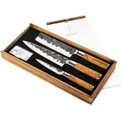Forged Olive Set De Couteaux 3pcs, Couteau Chef + Couperet + Couteau Menager -