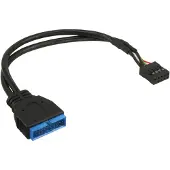 InLine 33449I Câble adaptateur USB 2.0 vers 3.0 interne, USB 2.0 carte mère vers USB 3.0 interne, 0,15m