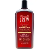 American Crew 3 in 1 Ginger + Tea 3 en 1 : shampoing, après-shampoing et gel douche pour homme 1000 ml