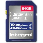 Integral Sdxc 64gb Cl10 V30 45mb -