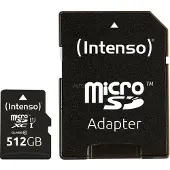 Intenso Micro Sdxc 512gb Class 10 Uhs-i Premium Memory Card Noir