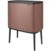 Brabantia Poubelle Bo Touch Bin - 11 + 23 L, taupe satiné