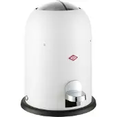 Wesco Mini Master Poubelle à pédale pour cosmétiques, Poubelle, Poubelle, Poubelle pour cosmétiques, Tôle d'acier, Blanc Mat, 6 L, 180112-74