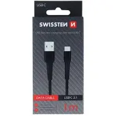 Swissten Basic Universls Quick Charge 3.1 USB-C Datu un Uzldes Kabelis 1m Melns