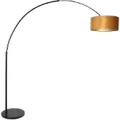 Steinhauer Lampe à arc noir Sparkled avec abat-jour en velours