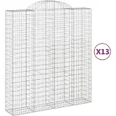 vidaXL Gabions avec arc surélevé 13pcs 200x50x220/240cm Fer galvanisé