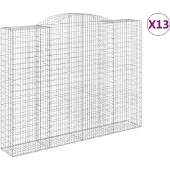 vidaXL Gabions avec arc surélevé 13 pcs 300x50x220/240cm Fer galvanisé