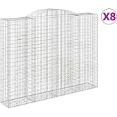vidaXL Gabions avec arc surélevé 8 pcs. 300x50x220/240cm Fer galvanisé