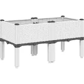 vidaXL Jardinière avec pieds blanc 80x40x42 cm PP
