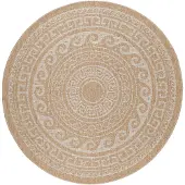 Ayyildiz Hali Ayyildiz | Tapis extérieur rond Comilla - 160 cm - Beige - Résistant UV et imperméable - Design élégant