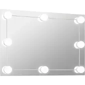 vidaXL Miroir mural avec éclairage LED Rectangulaire en verre