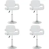 vidaXL Chaise de salle à manger 4 pcs. Pivotant Blanc Similicuir