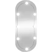 vidaXL Miroir mural avec lampes LED 35x80 cm Verre Ovale