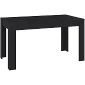vidaXL Esstisch Schwarz 140x74,5x74,5x76 cm Holzwerkstoff