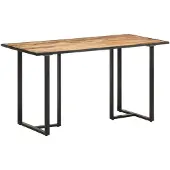 vidaXL Table de salle à manger 140 cm Bois de manguier rugueux