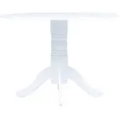 vidaXL Table de salle à manger blanche 106 cm en bois massif d'hévéa