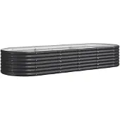 vidaXL -Planungsbox 224x80x36 cm Pulver -beschichteter Stahl -Anthrazit -Verschärfen