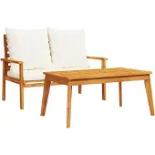 vidaXL Ensemble de canapé de jardin avec coussins en bois massif d'acacia