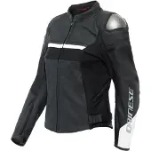 Dainese Rapida Femme Veste en cuir (IT48) Noir/Blanc 42