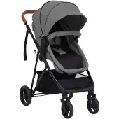 vidaXL Poussette 2 en 1 Gris clair et noir Acier