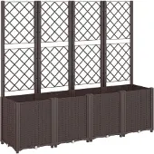 vidaXL Jardinière avec treillis marron 160x40x140 cm PP