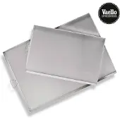 TECHSALES Poêle à frire 75496 25 x 38 cm Chromé, Plaque de four + grille, Argent