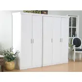 Ebuy24 Magnus Armoire 5 pièces, largeur 235 cm, hauteur 190 cm, blanc.
