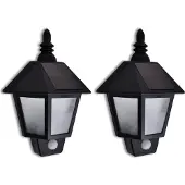 vidaXL Applique murale solaire avec détecteur de mouvement 2 pcs.