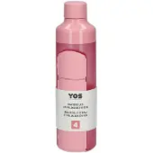 Yos Bouteille d'eau et pillulier journalier en un Perfect pink 1 pc(s) Bouteilles