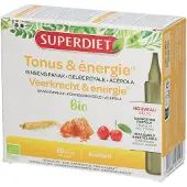 SuperDiet GINSENG GELÉE ROYALE ACÉROLA BIO - 20 Unidoses de 15 ml 20x10 ml Ampoule(S) Buvable(S)
