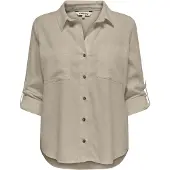 ONLY Yasmin Caro Long Sleeve Shirt Beige L Femme