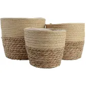 Ksd Jute Baskets Set 20x17 Cm 3 Units Beige