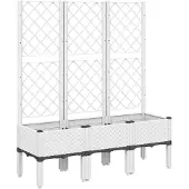 vidaXL Jardinière avec treillis blanc 120x40x142 cm PP