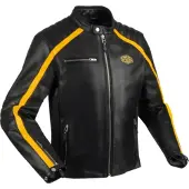 Segura Blouson en cuir de moto Formula, noir/jaune, M