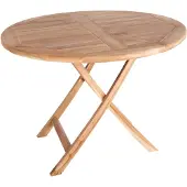 Ebuy24 Oline Table de jardin Ø100 cm, en teck massif.