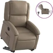 vidaXL Fauteuil relax avec releveur électrique Cappuccino similicuir