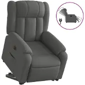 vidaXL Fauteuil relax avec releveur électrique Tissu gris foncé