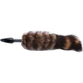 Auxfun Fluffy Butt Plug Queue de renard Bouchon en verre noir