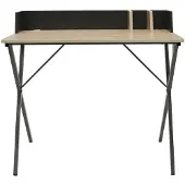 Home Deco Factory Bureau - - Brice - Épuré - Noir et Marron