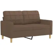vidaXL Canapé 2 places brun 120 cm Tissu